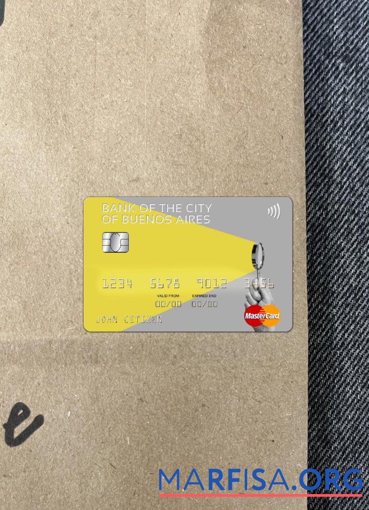 Printable Argentina Bank of the City of Buenos Aires mastercard photolook front sample